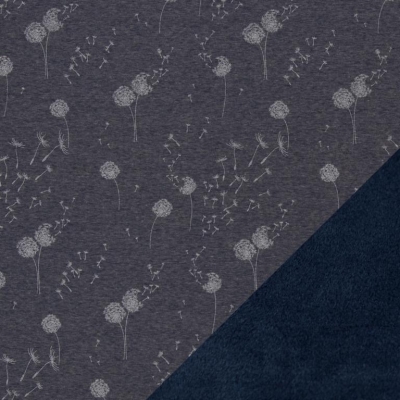 Alpenfleece | LEAH | Pusteblumen blau meliert